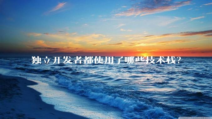 独立开发者都使用了哪些技术栈？